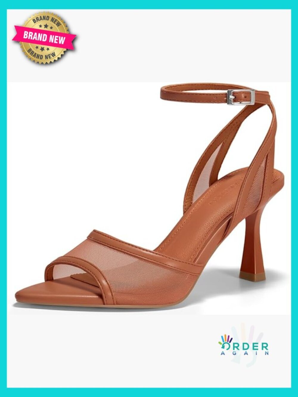 Kitten Heels Sandals Pointed Open Toe Ankle Buckle Strap Summer Dress Shoes